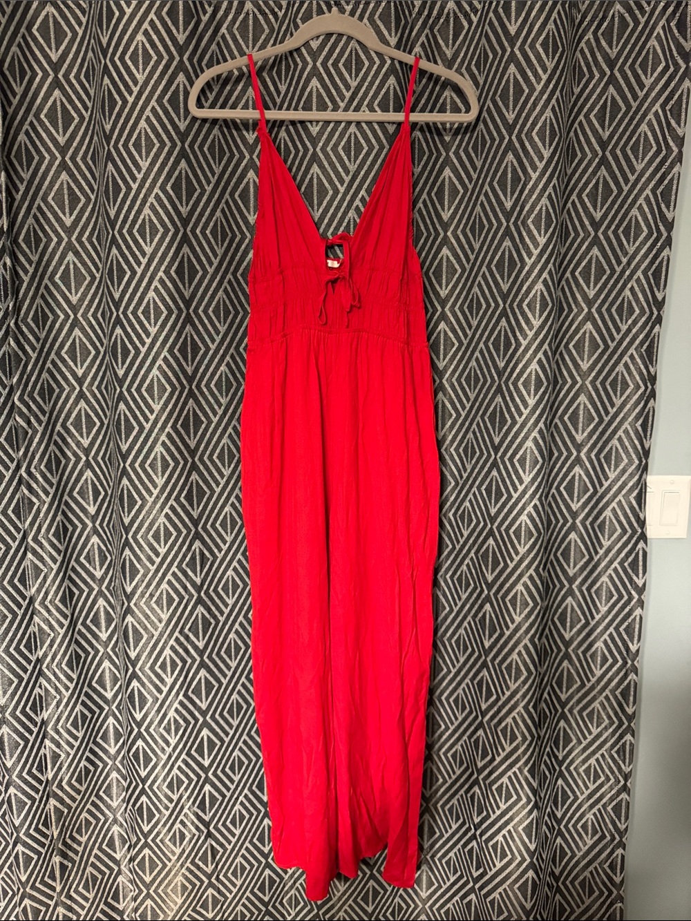 NWOT Red Sleeveless Maxi Dress with Double Tie Front